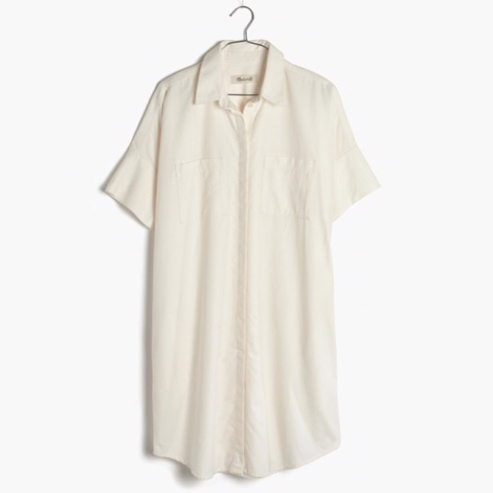 Madewell Courier Shirtdress in Pure White